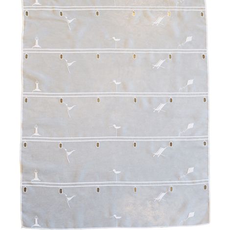 Modulable brodé blanc ambiance été Blanc 58x160 cm