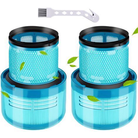 Filtres Compatible avec Dyson V6 V8 V11V12 V15 Detect Absolute, 2 Pcs Filtre de Remplacement pour Aspirateur Dysons, Bleu (1/5)