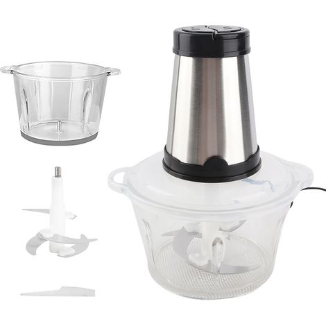 Picadora eléctrica Homgeek de 2 litros para toda la familia, de acero inoxidable, con 2 velocidades y 250 W de potencia. Batidora de cocina de alto rendimiento. (1/5)
