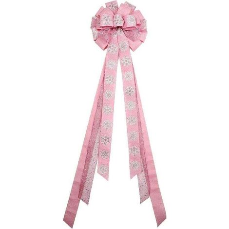 Nœuds en forme de flocons de neige pour sapin de Noël, 33 x 113 cm, nœuds en toile de jute, décoration de fête de Noël pour intérieur et extérieur, dîner de Noël, cheminée (1/3)