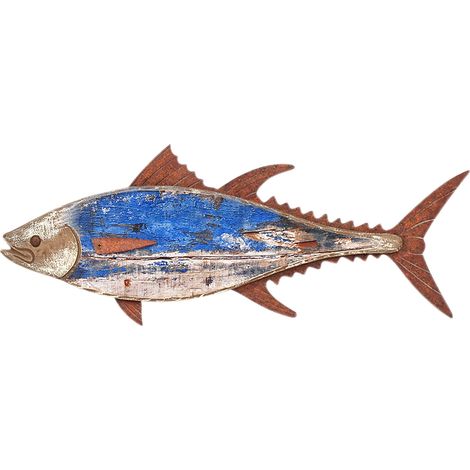 Signes Grimalt Wandwand Holzplatten  Blaue Holzplatte - 19x50x2cm