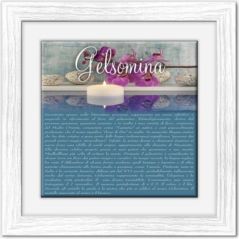 Lupia - Quadro mattonella Ceramica Modern White 29x29 cm con significato del nome Gelsomina (1/4)