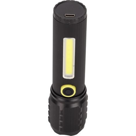 Mini lampe torche puissante à 3 modes, zoom télescopique, portable et rechargeable, idéale pour le camping, les situations d'urgence et les activités de plein air. (1/5)