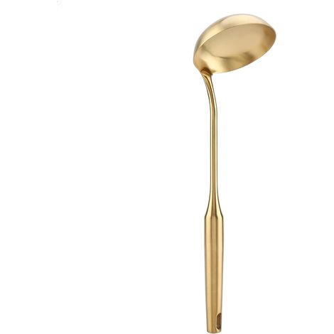 Louche à soupe en acier inoxydable doré - Ustensile de cuisine (1/5)