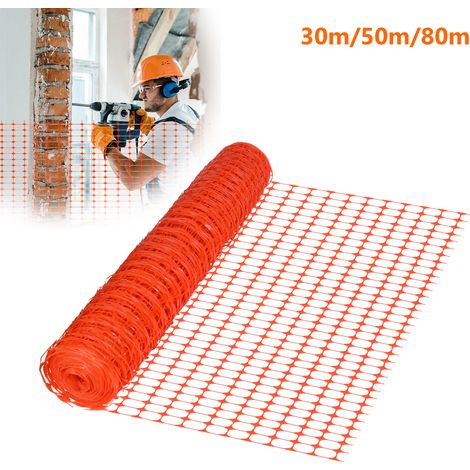 AUFUN 1 x 30m barrière en plastique clôture pour chien clôture d'avertissement clôture de construction clôture pour animaux sauvages filet de sécurité