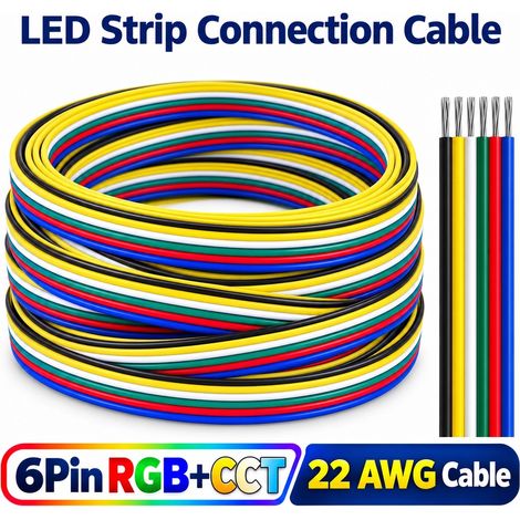 Cavo per Strisce LED RGB+CCT 6 Pin 22 AWG 0,34 mm² 1 Metro (1/5)