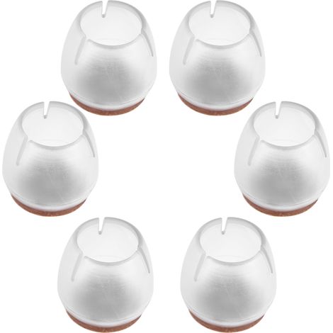 Patins de protection ronds transparents et pratiques pour pieds de chaise, lot de 16. (1/5)