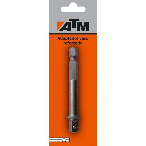 Adaptateur de prise renforcé de marque ATM 1/4" x 65 mm sous blister