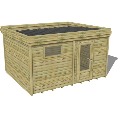 ABRI DE JARDIN bois traité 27mm, 5,2x3,4m, 18m2, Plancher (1/3)