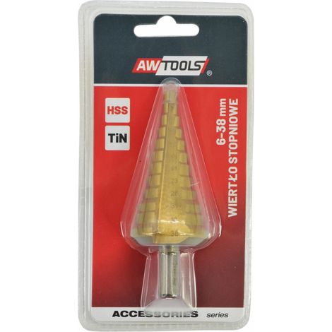 AWTOOLS WIERTŁO STOPNIOWE HSS-TIN / 6-38mm