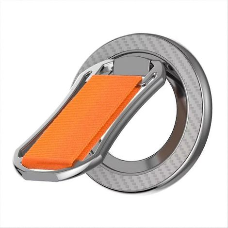 Magnetische Handyhalterung mit 360° drehbarem doppelten magnetischen Fingerring für 15- und 16-Zoll-Handys (orange) (1/5)
