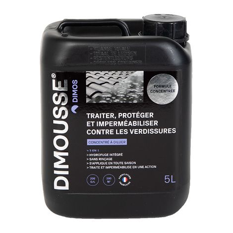 Dimos – DIMOUSSE AQUA 3 EN 1 – Bidon 5 litres pour imperméabilisation – Nettoyant hydrofuge pour tuiles, ardoises et pierres naturelles