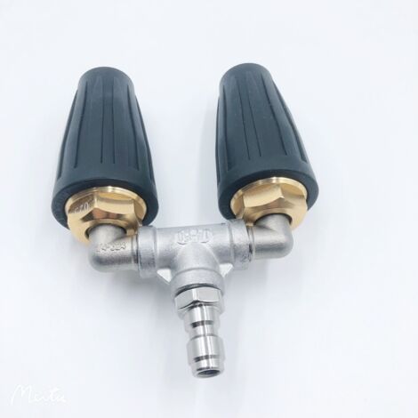 Double buse turbo pour nettoyeur haute pression 4000 psi, embouts de buse de nettoyeur haute pression rotatifs à 360°