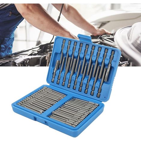 Ensemble de 50 embouts de tournevis comprenant des embouts hexagonaux allongés, Torx, triangulaires, plats, Phillips et autres embouts de forme spéciale. (1/5)