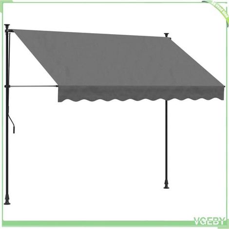 Auvent rétractable - FAFEICY - 368739 - Anthracite - 250x150 cm - Tissu 180 g/m² et cadre acier (1/5)
