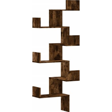 Maison Exclusive - Wand-Eckregal Räuchereiche 45x45x147 cm Holzwe