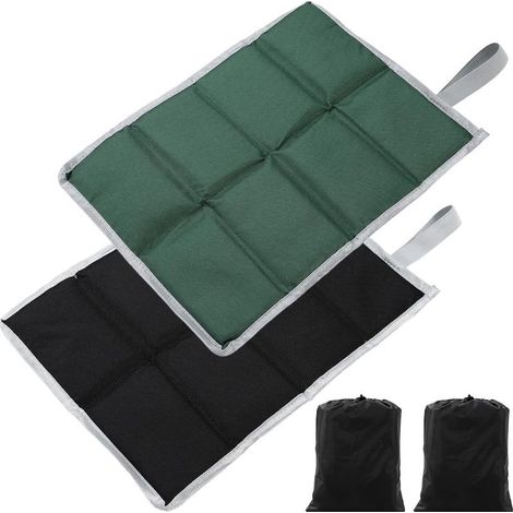 Ensemble de 2 tapis de siège d'extérieur, coussins imperméables, avec 2 sacs de rangement, coussins chauds et portables, parfaits pour les voyages, les pique-niques, la randonnée, etc. (1/5)