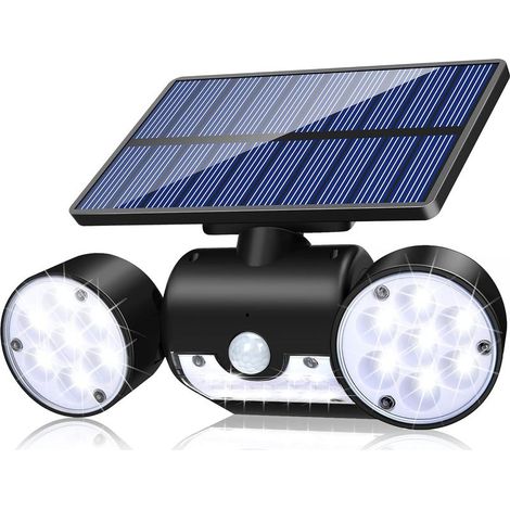 Lampe Solaire Extérieure, 30pcs LED Solaire Détecteur de Mouvement Lumière de Sécurité, Avec Double Projecteur IP65 Étanche 360° Réglable Solaire Lumière, Porte D'entrée Jardin Garage Patio (1/5)