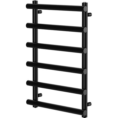 Colore Finley Matt Black 850mm x 600mm Designer Heated Towel Rail (1/5)