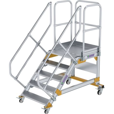 MUNK Plattformtreppe fahrbar 45° Stufenbreite 800mm 5 Stufen (1/2)