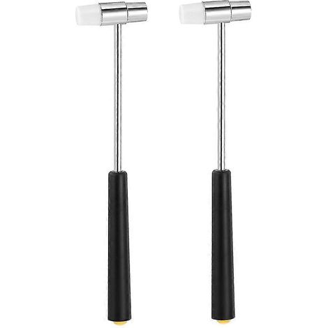 Ensemble de 2 marteaux métalliques à double tête, mini marteaux de bijoutier, compatibles avec les travaux manuels, le réglage de montres, la maroquinerie, etc. (1/5)