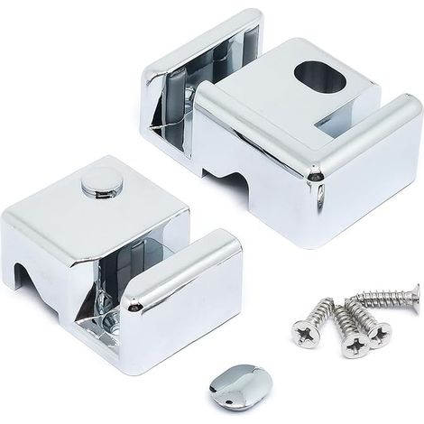2pcs Set 8mm coulissant en verre cabine de douche Rail inférieur, accessoires de salle de bain, argent, fixation droite à gauche, plastique durable (1/3)