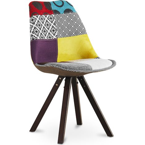 Esszimmerstuhl - Bezogen mit Patchwork - Ray Multicolor