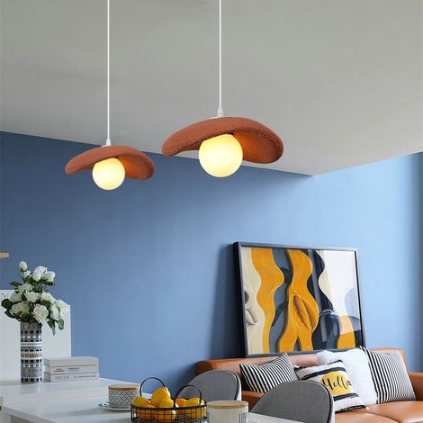 2PCS Moderne Suspension Luminaire Plafonnier Lampe Créatif Nordique Lustre Eclairage E27 pour Cuisine Salon Chambre Orange (1/5)