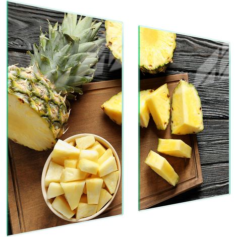 PIASTRA PROTETTIVA IN VETRO PER CUCINA 65x52 ANANAS (1/5)