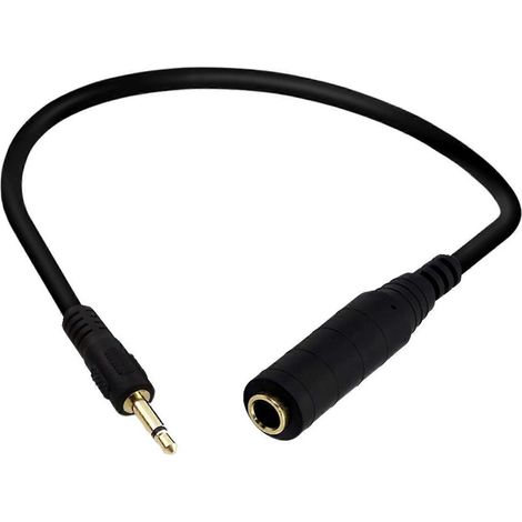 Câble adaptateur audio, câble d'extension pour casque stéréo 6,35 mm femelle vers 3,5 mm mâle, fabriqué avec un fil de cuivre durable, d'une longueur de 11,81 pouces. (1/5)