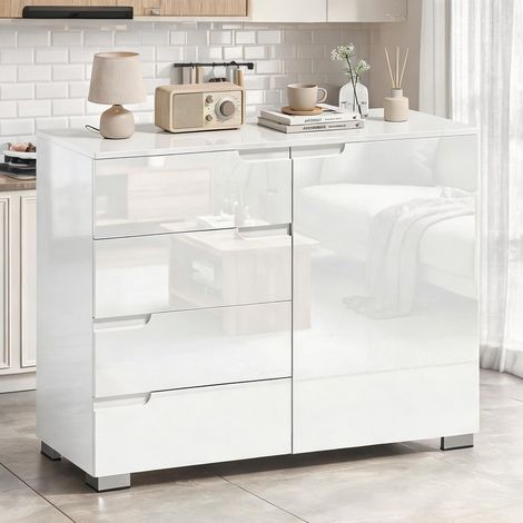 Buffet hochglanzweiß en MDF 100 x 40 x 80 cm (1/5)
