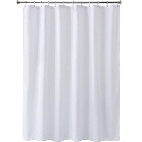 Rideau de Douche Blanc imperméable et Anti-moisissure Rideaux de Salle de Bain avec œillets et Crochets Anti-Rouille 80X180CM (Blanc) (1/5)