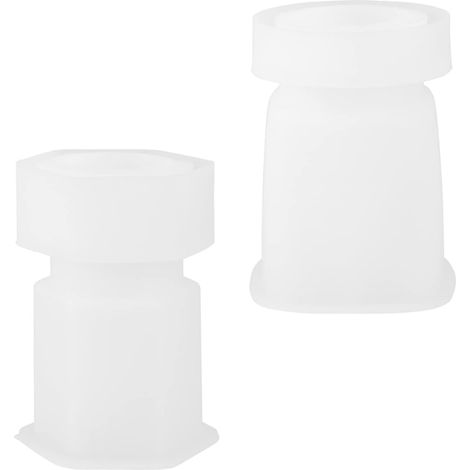 Molde de silicona para tarros de almacenamiento, 2 juegos, blanco, para bricolaje. (1/5)