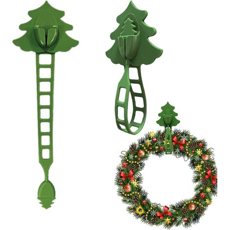 Set di 3 ganci per ghirlande natalizie, ganci in silicone, 23,5 x 5,5 cm, riutilizzabili, multiuso, per armadi, pareti, scale, caminetti, giardini, infissi e porte d'ingresso.