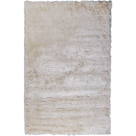 Tapis shaggy 200x290 beige fait main rectangle motif uni SG FIN (1/5)