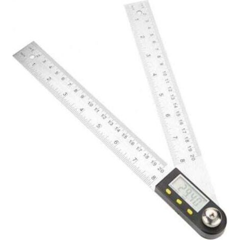 Protractor ruler, 0-200 mm stainless steel digital angle ruler, 2-in-1 ruler and protractor from Protractor, liquid crystal display (1/4)