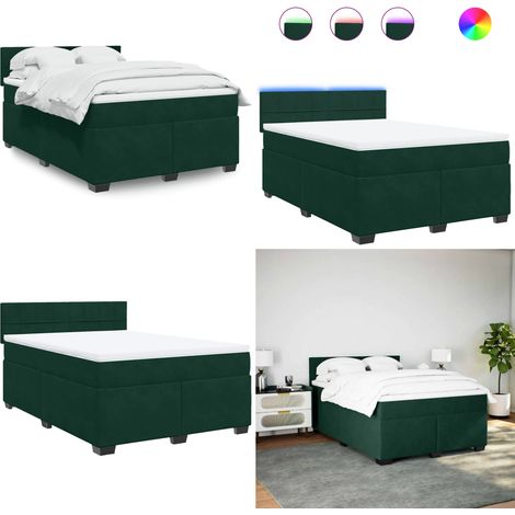 Boxspringbett mit Matratze Dunkelgrün 140x190 cm Samt - Boxspringbett - Doppelbett - Samtbett - Samt - Liegekomfort - Home & Living (1/5)
