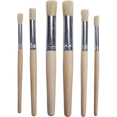 poils pinceaux peinture professionnelle pinceau manche en bois brosses pour huile acrylique aquarelle peinture 6pcs (1/5)