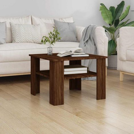 Table basse Chêne marron 60x60x42 cm Bois d'ingénierie (1/5)