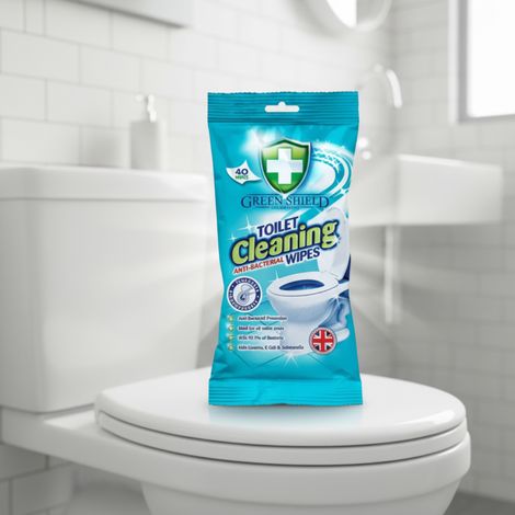 Salviette umidificate per la pulizia del WC Green Shield, 40 pezzi