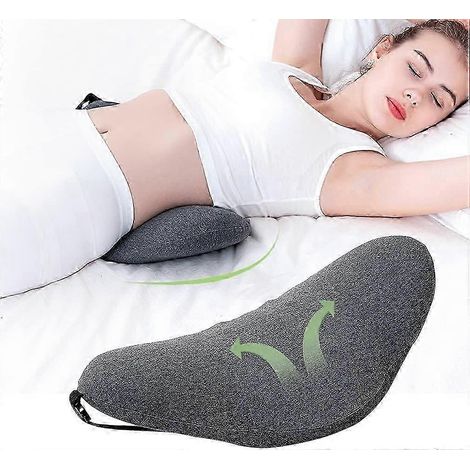 Oreiller lombaire, oreiller de soutien lombaire en mousse à mémoire de forme, coussin de sommeil, oreiller de soutien dorsal, oreiller lombaire en mousse qui peut soulager les douleurs lombaires (1/4)