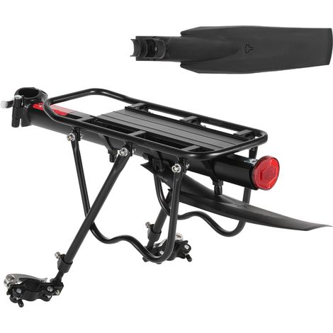 Randaco Fahrrad Gepäckträger verstellbar mit Reflektor und Schutzblech, bis 50 kg belastbar, für 24-29 Zoll MTB, Alu