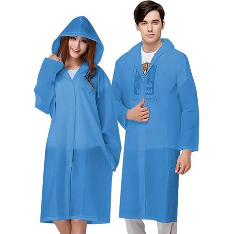 Einweg-Regenmantel, zweiteiliger Kapuzenanzug für Erwachsene, wiederverwendbare wasserdichte EVA-Ripstop-Ausrüstung, Unisex. (1/5)