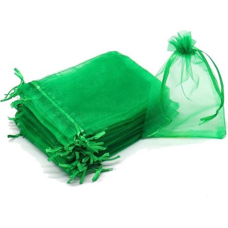 Sachets à cordon 20 x 30 cm,Lot de 100,Sachets cadeaux transparents en filet,Sachets pour bijoux,Sachets de rangement,Conviennent pour les bijoux (1/5)
