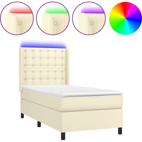 Maison Exclusive - Boxspringbett mit Matratze & LED Creme 80x200