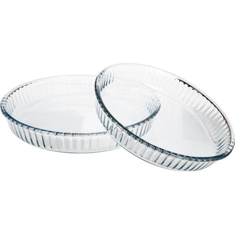 Juego de 2 fuentes ovaladas de vidrio aptas para horno (1/4)