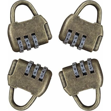 4 Pièces Cadenas Code Cadenas Casier Code Cadenas Antivol à Combinaison 3 Chiffres Rétro Serrure À Combinaison Cadenas Vintage Porte Exterieur Cadenas de Securite Sans Cle (1/5)
