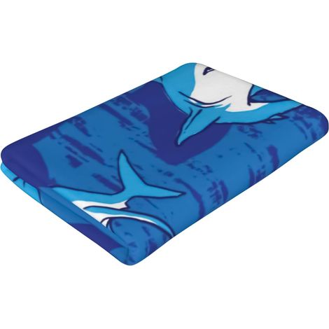 Serviette de plage en microfibre , 180 x 90 cm , motif requin , séchage rapide , légère , résistante (1/5)