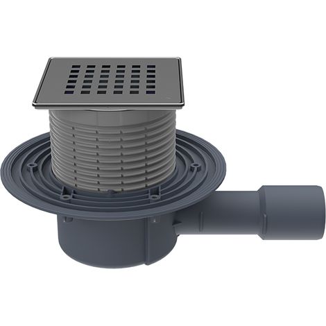Siphon de sol DN40/50, horizontal, inodore 'Primus blue', 121x121mm/115x115mm, système 'Klick-Klack', 'Quadra'.