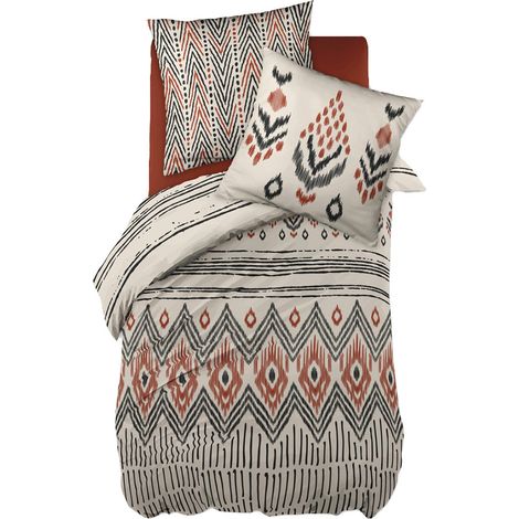 MUNDA - Parure de Lit Coton Motifs Ethniques Housse de Couette 140x200cm + Taie d'Oreiller (1/5)